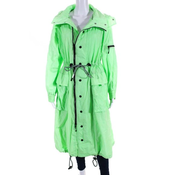 Free People Fp Movement Aurora Maxi Windbreaker Parka Jacket Neon Lime XS - Picture 5 of 10